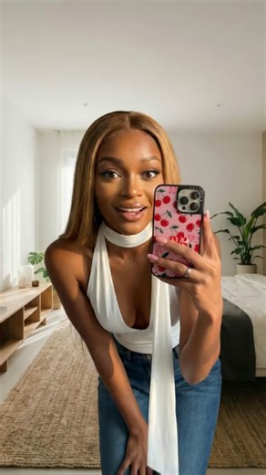 Minimal but flattering ✨ Tie-back halter style that pairs perfectly with jeans or skirts. #haltertopstyle #croptopfashion #summerbasics #womensfashion #outfitideas