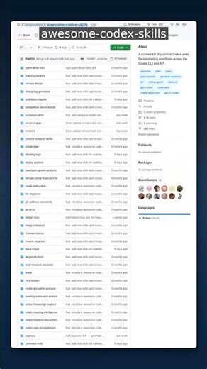 3K+ Stars • AI Skills | Awesome Codex — Automate 1000+ Apps #shorts