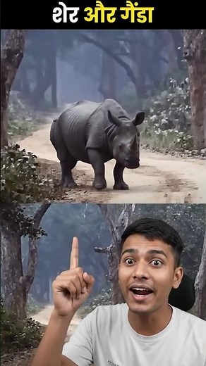 Lion vs Rhino – The Jungle Battle Nobody Expected! 🦁🦏 | Shocking Wildlife Facts#shorts