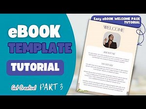 Canva eBook template welcome page tutorial - eBook tutorial series (Part 3) - Step by Step