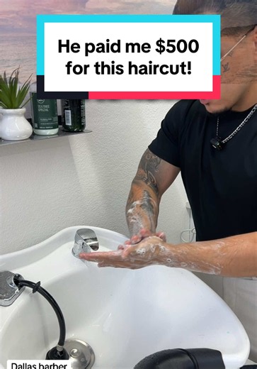 He paid me $500 for this haircut! #barber #dallas #asmr #haircut #dallastx