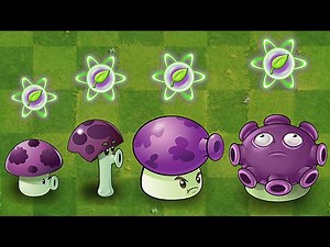 Plants vs Zombies Night : Puff-shroom vs Fume-shroom vs Scaredy-shroom vs Gloom-shroom