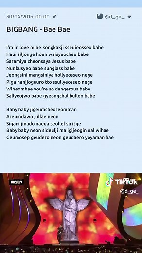 Bae Bae by BIGBANG Lyrics Video