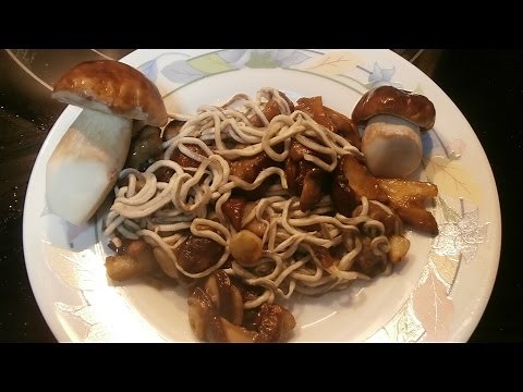 Boletus edulis con gulas.Receta muy fácil.