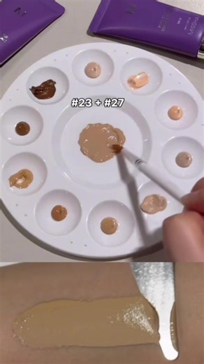 How 2 colors mixed shade of MISSHA Serum BB Cream looks like on your skin?🥰✨🔮 MISSHA, where skincare meets make-up Over 100 million sold worldwide, one every 5 seconds. Amazon's No.1 BB Cream. #purplebb #serumbb #ogbb #kbbcream #fyp