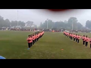 Yoga drill for school children.