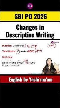 SBI PO 2026 Descriptive Writing New Pattern | Essay & Letter Writing Strategy | Mains English