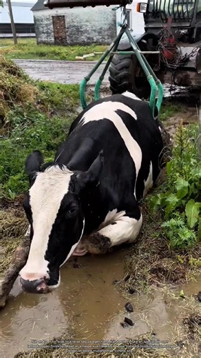How Farmers Help Exhausted Cows Stand Again #rurallife #livestocklife #farm