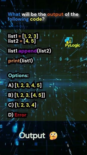MCQ of the Day (List.extend() vs List.append()) 🎯 #python #mcq #code