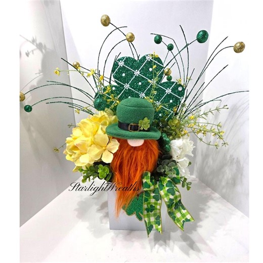 Leprechaun Centerpiece for Saint Patrick's Day With Hydrangeas, Table Decor - Etsy