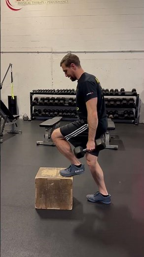 DB Heel Float Step-up | Achilles Tendinopathy Physical Therapy Exercise
