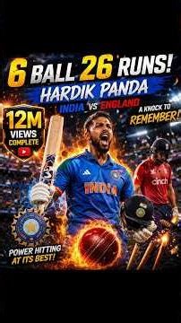 26 Runs in 6 Balls 😱 Hardik Pandya Storm vs England 🔥 12M Views Complete #cricket #short #shortsfeed