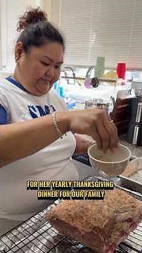 Cooking Thanksgiving with my sister Apple 🧡 #cookinginshorts