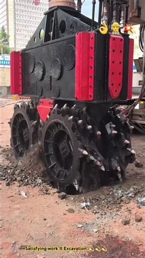 Revolution excavator💥Digging rectangle pile foundation with