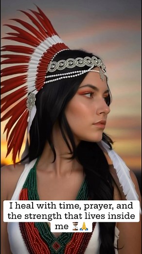 I heal with time, prayer, and the strength that lives inside me ⏳🙏 | native american