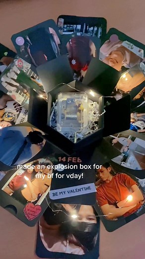 make this romantic explosion box with me for vday in less than 35 seconds! 🎁💝📸 #fyp #valentinesday #foryoupage #handmade