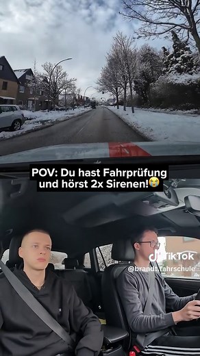 Verhalten bei Sirenen während der Fahrprüfung