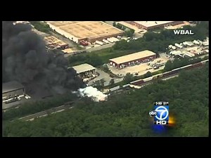 Massive explosion near Baltimore after train derails