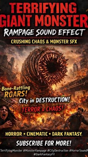Colossal Monster Attack Sound Effect | Crushing Horror SFX