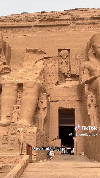 The Great Temple of Abu Simbel, in Nubia near Egypt’s southern border, is among the most awe-inspiring monuments of Egypt 🇪🇬 #fyp #abusimbel #ancientegypt #egypt #recommendations