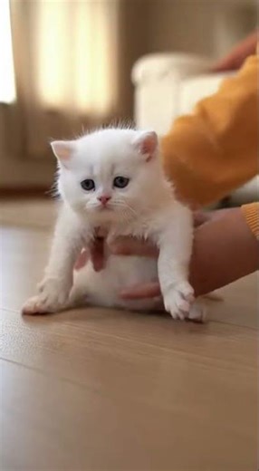 The Kitten finally learns to swim !🏊‍♂️ 💕 Watch this adorable first splash