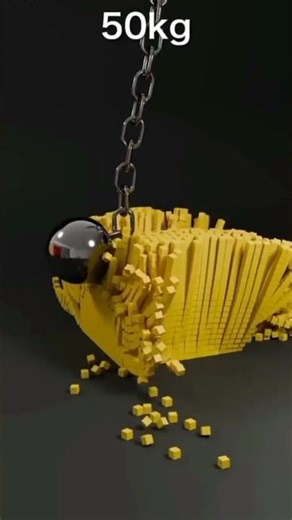 The Power of Physics: Wrecking Ball Simulation 💥🧱#shorts #viral #trending