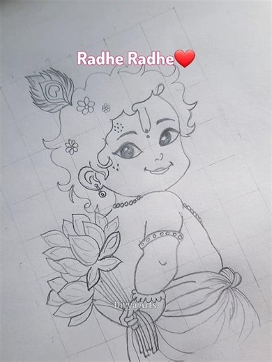 Krishna ji Outline drawing ❤️😍||krishna ji drawing 🥰🤗||#drawing #shorts #divyaarts #art #krishna