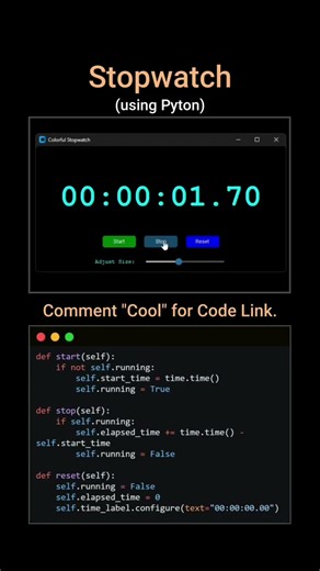 🔥Stopwatch using Python.🔥 #shorts #trending #viral #youtubeshorts #shortvideo #viralvideo #explore