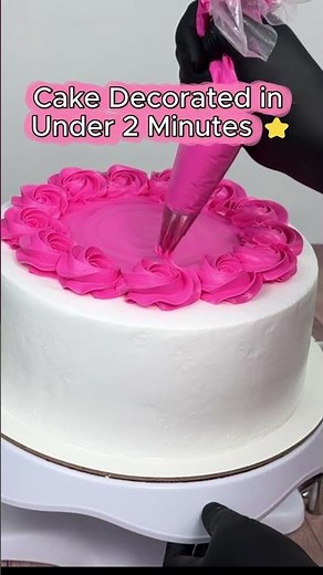 Watch This Pink Frosting Transform a Cake! ✨ #cakedesign #satisfyingvideos