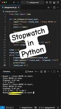 Simple Stopwatch in Python - Python for Beginners