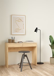 Tvilum Wilbur Home Office Writing Desk with 2 Storage Drawer for Adults, Jackson Hickory