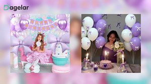 Purple Bow Birthday Decorations, Purple Happy Birthday Banner with Satin Ribbon Mini Bows Decor, 38inch Bow Foil Balloons Purple White Clear Balloon for Girls Women Birthday Bows Theme Party Supplies