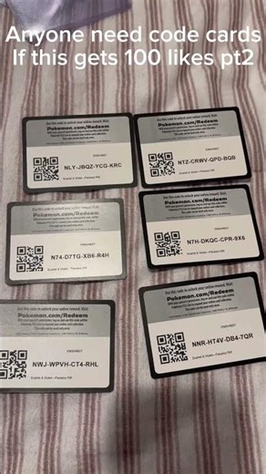 Unused code cards