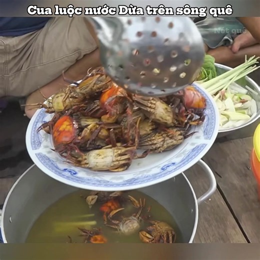 Cua luộc nước Dừa. #netque #nauan #monandanda #amthucmientay #monanmientay