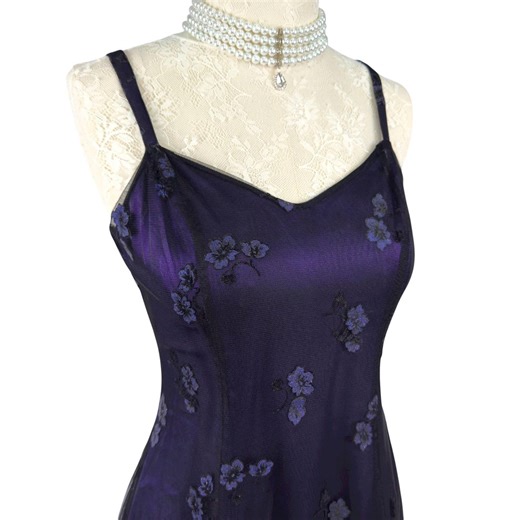 Vintage Gothic Maxi Prom Gown Purple Floral Glitter Dress Size M - Etsy Australia