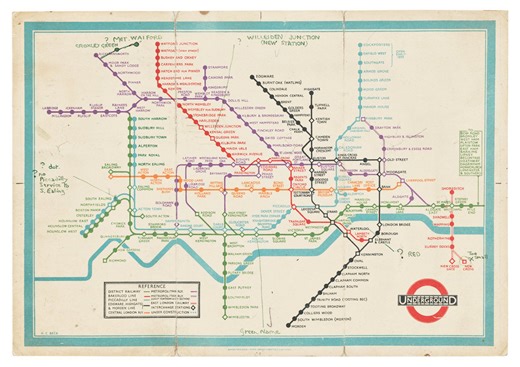 Rare version of iconic Harry Beck's Tube map in £100,000 auction