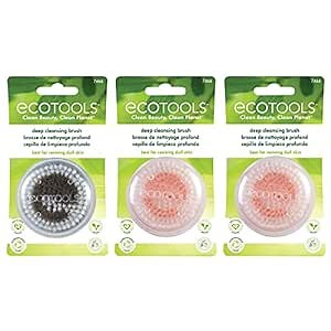 EcoTools Deep Cleansing Facial Brush, Manual Facial Cleansing Brush Exfoliates & Deeply Cleanses, Remove Makeup & Dry Skin, Eco-Friendly Face Brush for Cleansing, Color May Vary, 1 Count