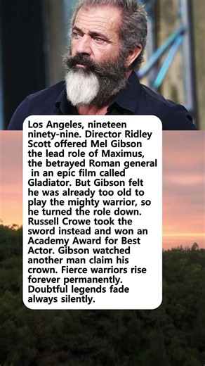 Mel Gibson Refused Gladiator Before Russell Crowe—Age Cost Him An Oscar