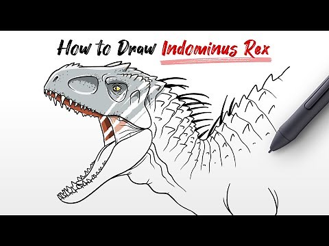How to Draw Indominus Rex head dinosaur from Jurassic World Easy Step By Step