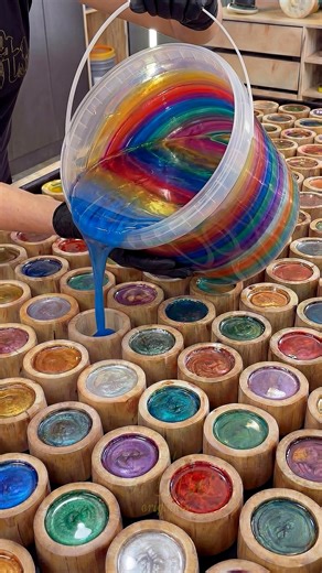 Bamboo Table With Metallic Epoxy Colors Build | DIY & Crafts