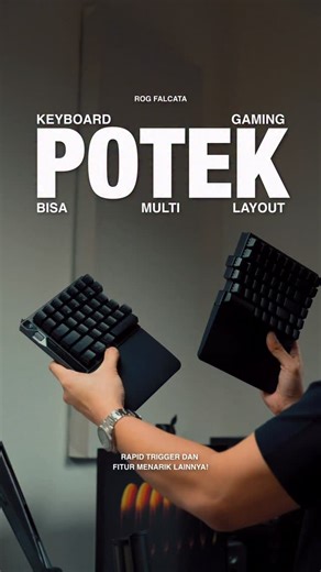 Techmanis on Instagram: "Zaman makin canggih, peripheral juga makin unik tapi tetap fungsional. Salah satunya keyboard dari @asusrog.id ini 👀⌨️ Keyboard-nya bisa di-“potek” kayak gini. Mau layout split? bisa. Mau balik ke layout normal? bisa juga. Ini keyboard rapid trigger, tapi feel ngetik dan suaranya udah kayak mechanical custom keyboard. Enak dipakai gaming, nyaman juga buat daily productivity. Yang bikin makin praktis: customisasi bisa langsung via website, jadi nggak perlu install softwa