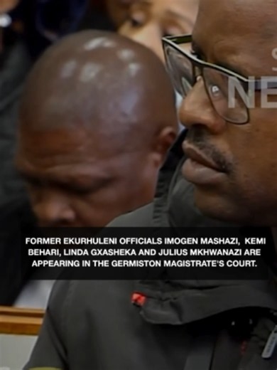 Former Ekurhuleni City Manager Imogen Mashazi, suspended Ekurhuleni Legal Risk Services Head Kemi Behari, suspended Ekurhuleni Human Resources Head Linda Gxasheka, and suspended EMPD Acting Chief Commissioner Julius Mkhwanazi are appearing in the Germiston Magistrate's Court. #SABCNews #MadlangaCommission