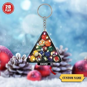 Personalized Billiards Lights Acrylic Keychain, Custom Name Pool Player Gift, Flat 2D Billiard Keyring, Christmas Gift for Billiards Lovers - Etsy