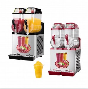 [Hot Item] Mejor máquina de hacer slushie eléctrica de doble tazón 110V 220V barata, mini, usada, para hacer hielo granizado, máquina comercial de partes pequeñas para minoristas