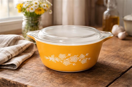 Pyrex Casserole Dish With Lid – Collectible Kitchenware Butterfly Gold 475 - Etsy