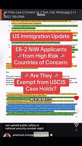 EB-2 NIW Applicants from High Risk Countries of Concern Are EB-2 National Interest Waiver applicants exempt from USCIS case holds? In this video, Attorney AK explains how the new USCIS immigration case holds apply to applicants from designated countries of concern, including whether EB-2 NIW filings receive any automatic exemption. This clip is part of a full live session where we covered: • USCIS case holds and immigration pauses • Who is affected and why • Which case types are covered • Key le