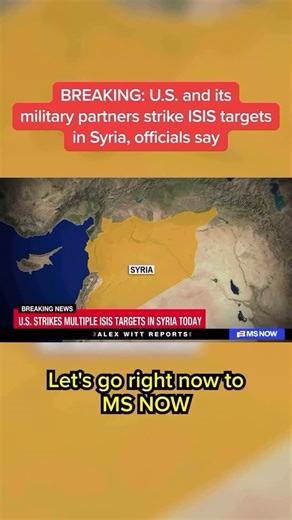 WE NEVER SNOOZE ON THE NEWS on Instagram: "The U.S. has launched another round of retaliatory strikes against the Islamic State in Syria following last month’s ambush that killed two U.S. soldiers and one American civilian interpreter in the country. The large-scale strikes, conducted by the U.S. alongside partner forces, occurred around 12:30 p.m. ET, according to U.S. Central Command. The strikes hit multiple Islamic State targets across Syria. Video source @msnownews FAIR USE: Copyright discl