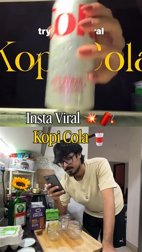 Insta Viral Kopi Cola ✨🧨 . . 🧾 Ingredients ☕ Instant Coffee 🔥 Hot Water 🧊 Ice Cubes 🥤 Diet Coke . . 🪜 Steps 1️⃣ Add hot water to instant coffee powder 2️⃣ Mix well till coffee dissolves 3️⃣ Fill a glass with ice cubes 4️⃣ Pour the hot coffee over the ice 5️⃣ Top it up with Diet Coke & enjoy 😮‍💨✨ . Original Recipe - @cinemaze._ | Peppa Foodie