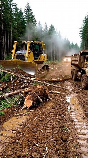 MONSTER Bulldozer Tackles Extreme Mud! 🚜 #Shorts