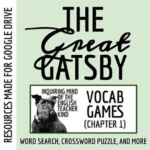 The Great Gatsby Chapter 1 Vocabulary Games for High School (Google Drive)